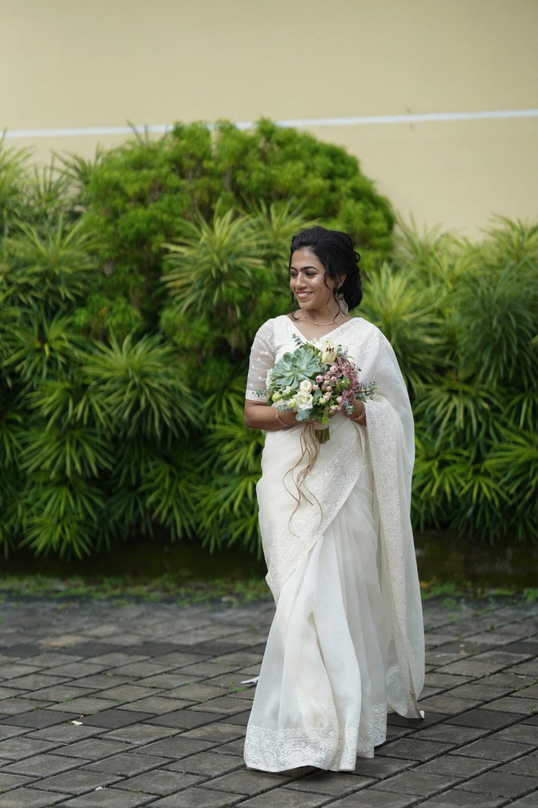 Organza Chikankari Border Saree