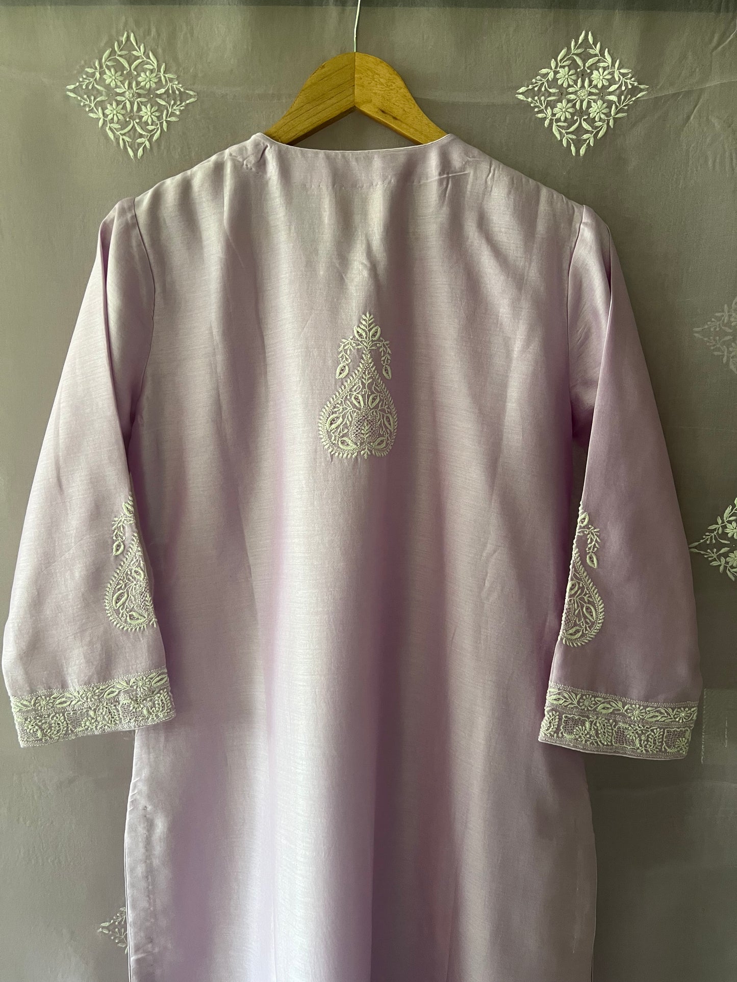 Lilac Chikankari Jaal Kurta
