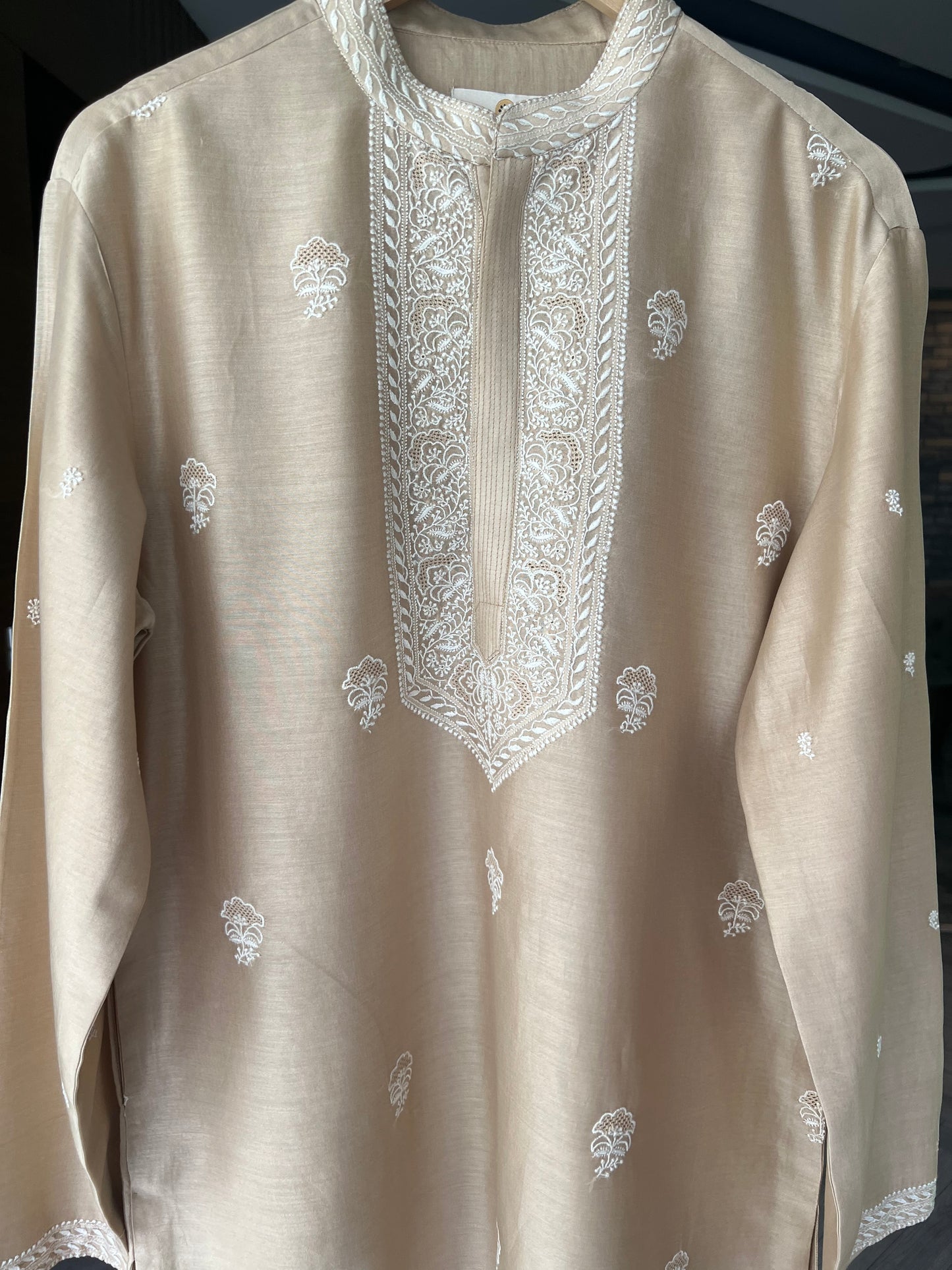 Beige Gala Bootis Kurta