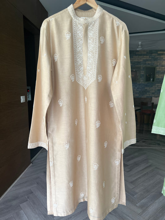 Beige Gala Bootis Kurta