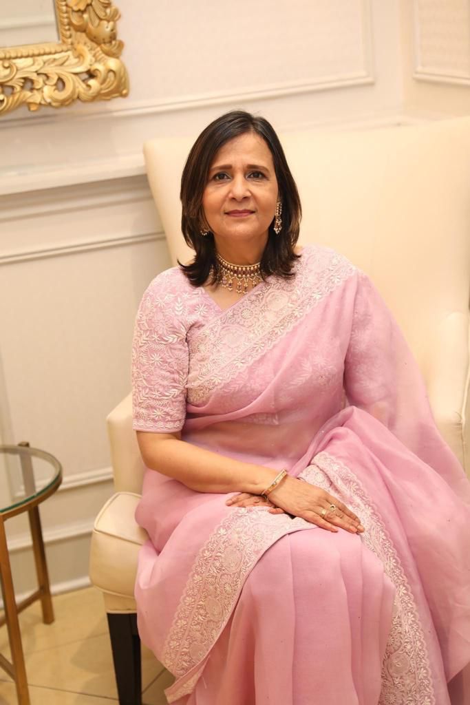 Organza Chikankari Border Saree