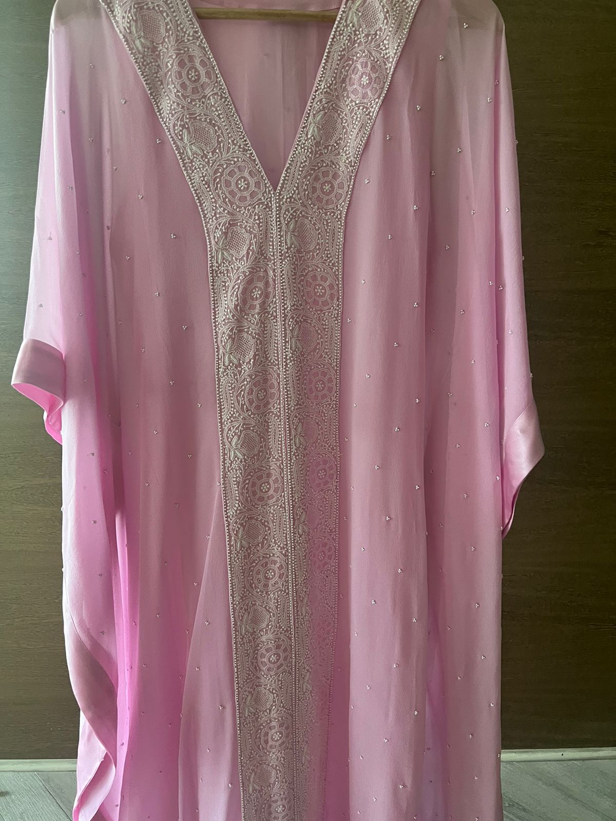 Pink Chikankari Kaftan