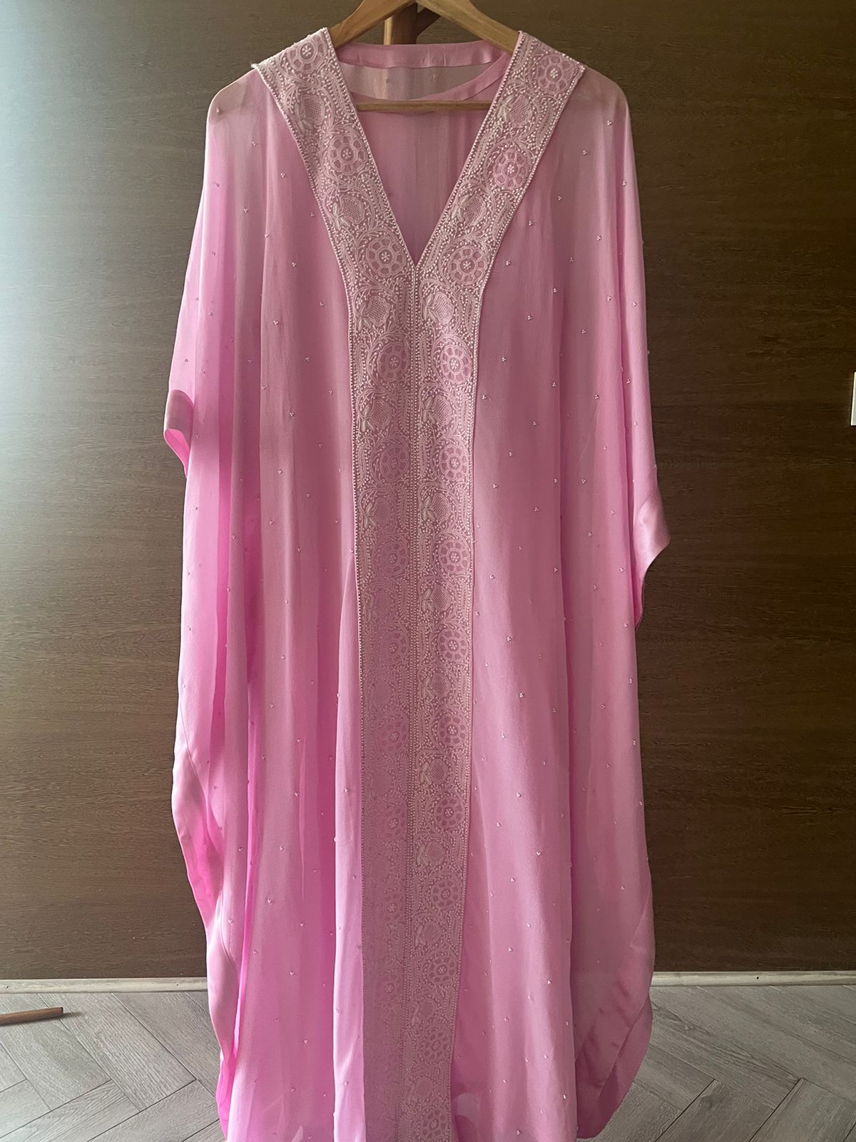 Pink Chikankari Kaftan