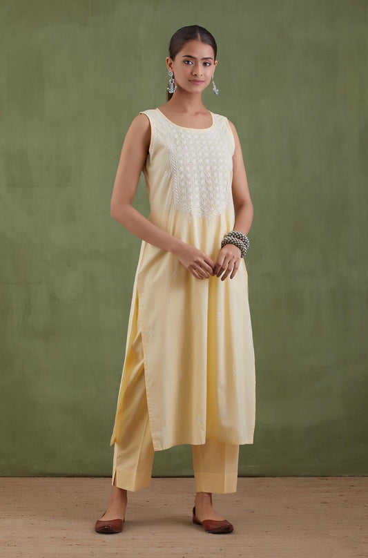 Sunehri Chikankari Kurta Set