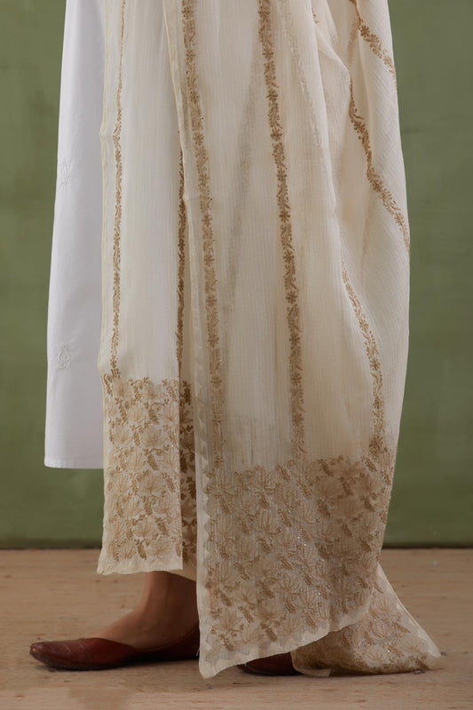 Beige Kamal Kali Kota Dori Dupatta