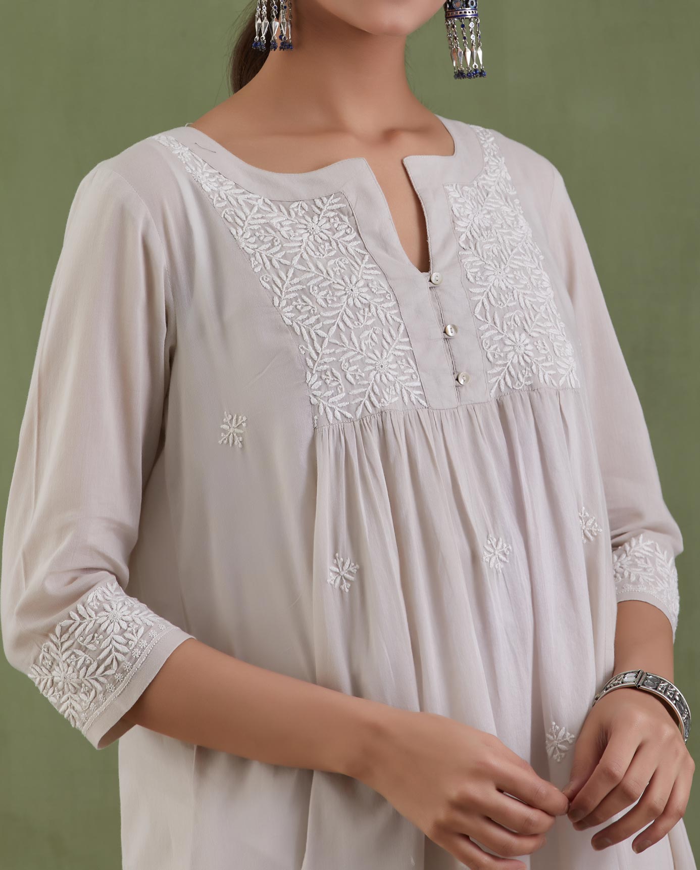 Earthen Chikankari Kurta Set