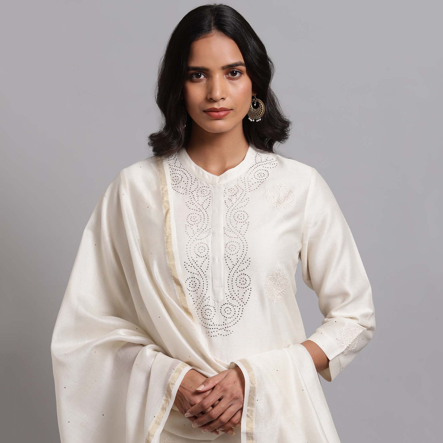 Chikankari And Mukaish Bootas Kurta