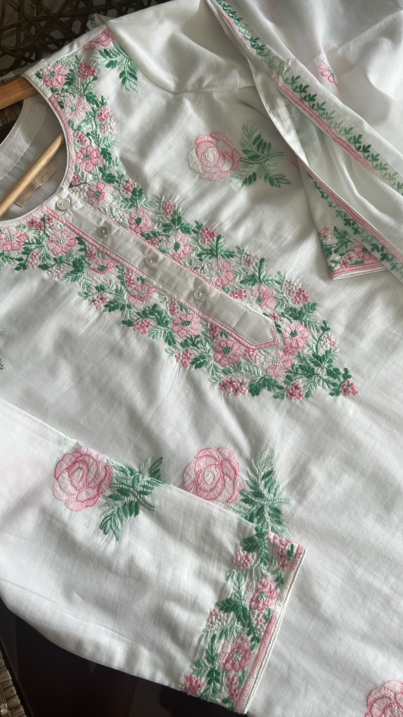 Shaded Rose Mul Kurta Set