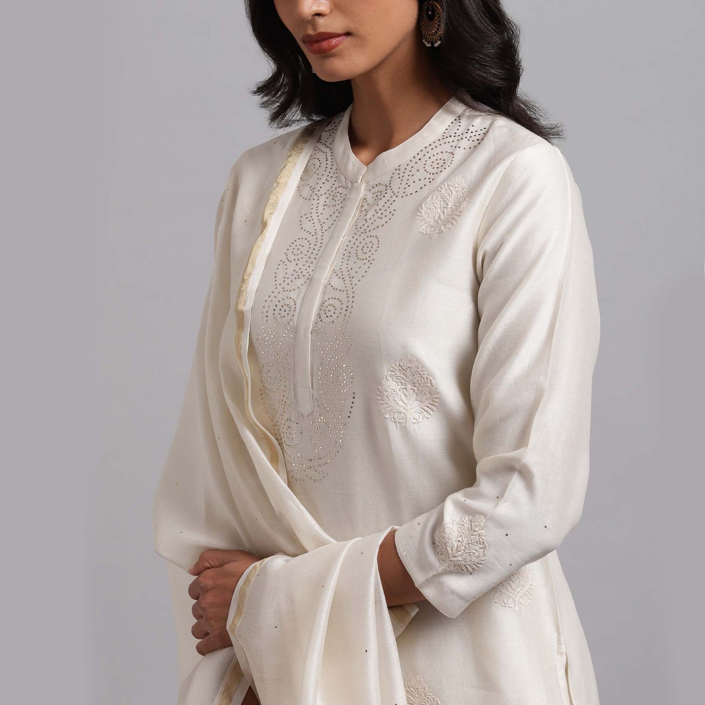 Chikankari And Mukaish Bootas Kurta