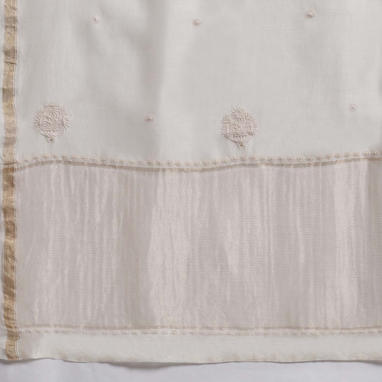 Chikankari Murri Bootis And Neckline Kurta