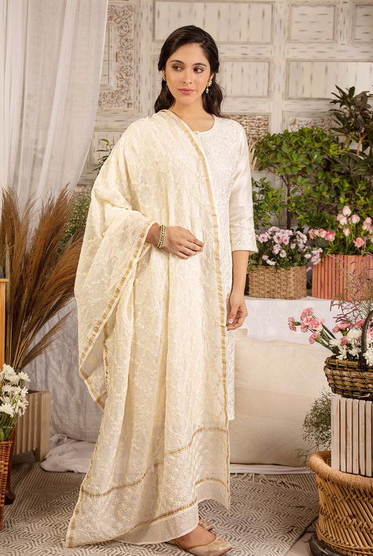 Chikankari Jaal Dupatta