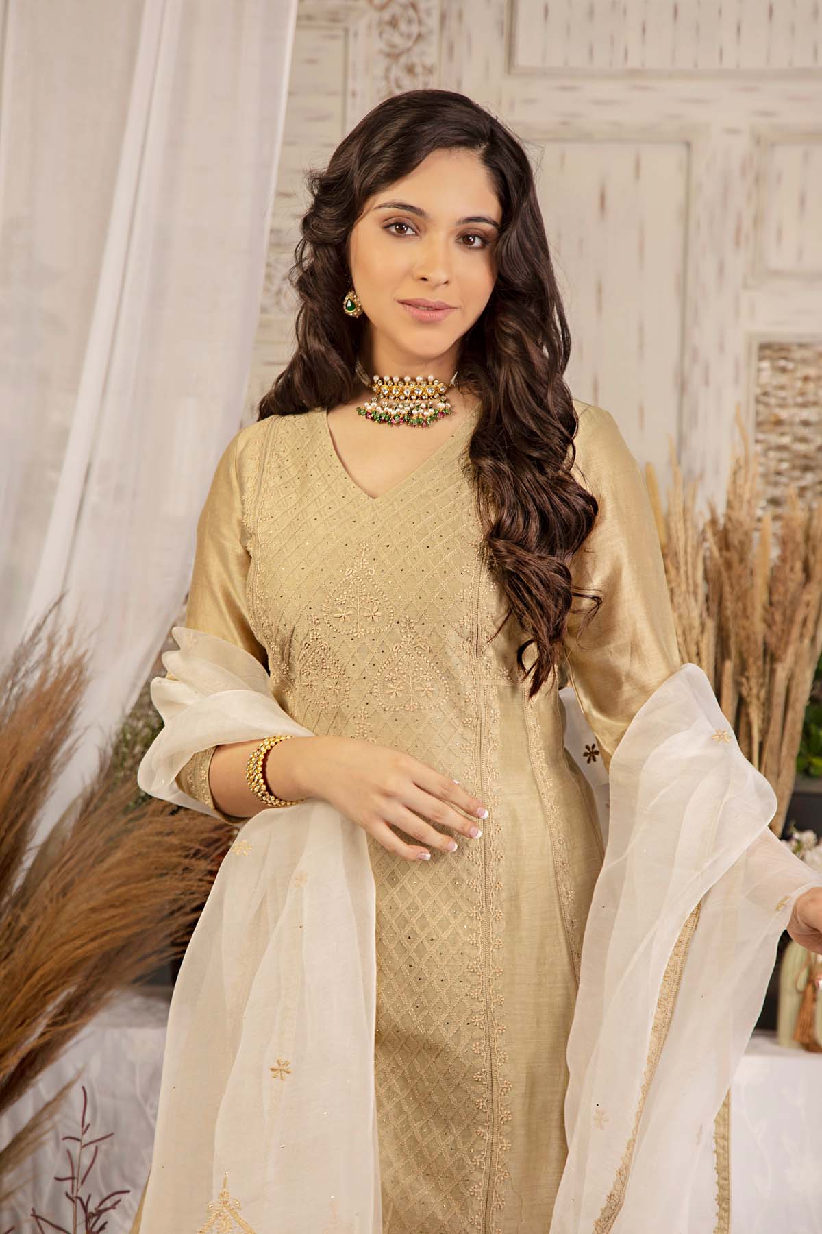 Chikankari And Mukaish Kurta