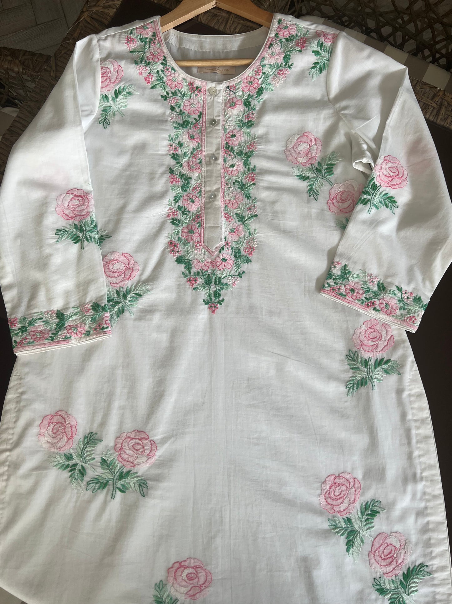 Shaded Rose Mul Kurta Set