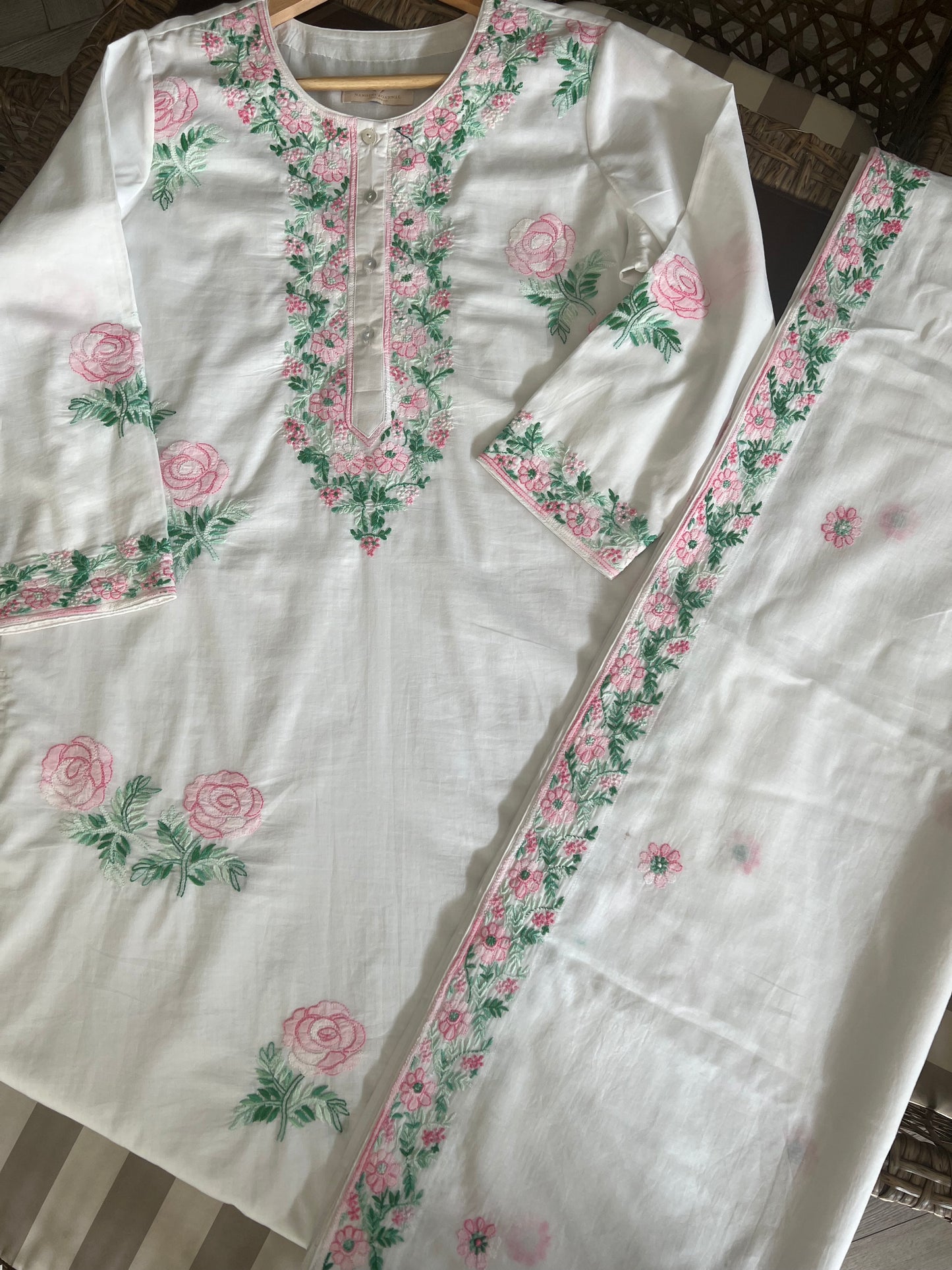 Shaded Rose Mul Kurta Set