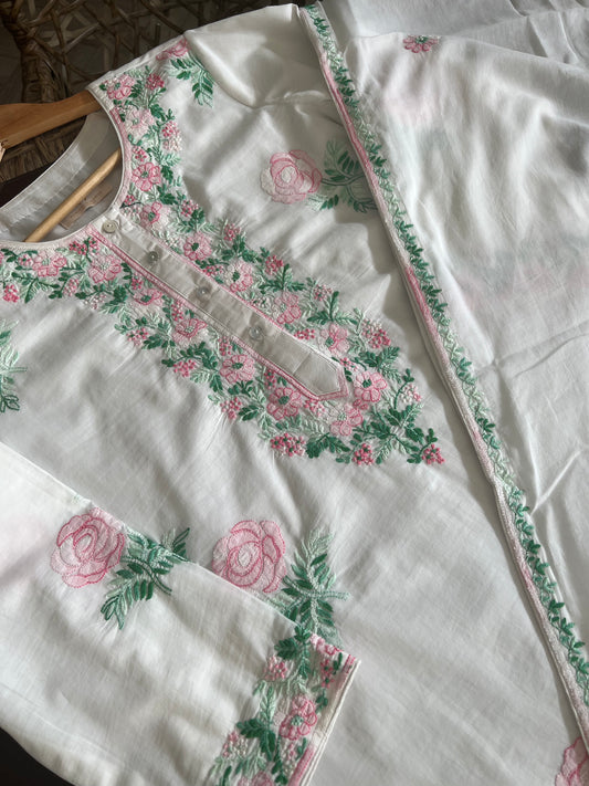Shaded Rose Mul Kurta Set