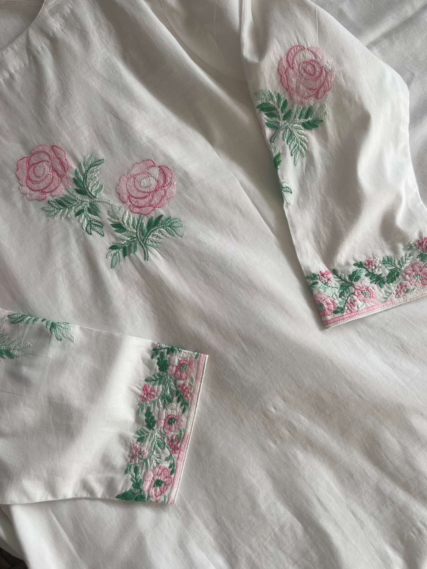 Shaded Rose Mul Kurta Set