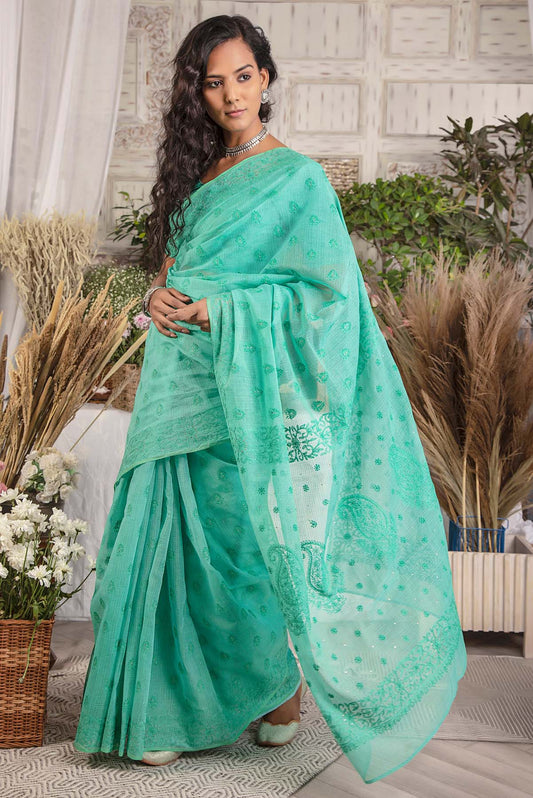 Kota Chikankari And Mukaish Saree