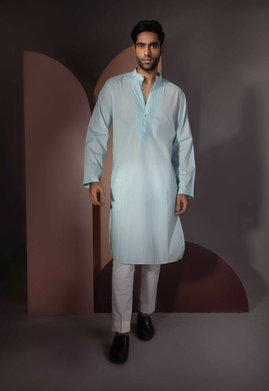 Classic Chikankari Gala Kurta