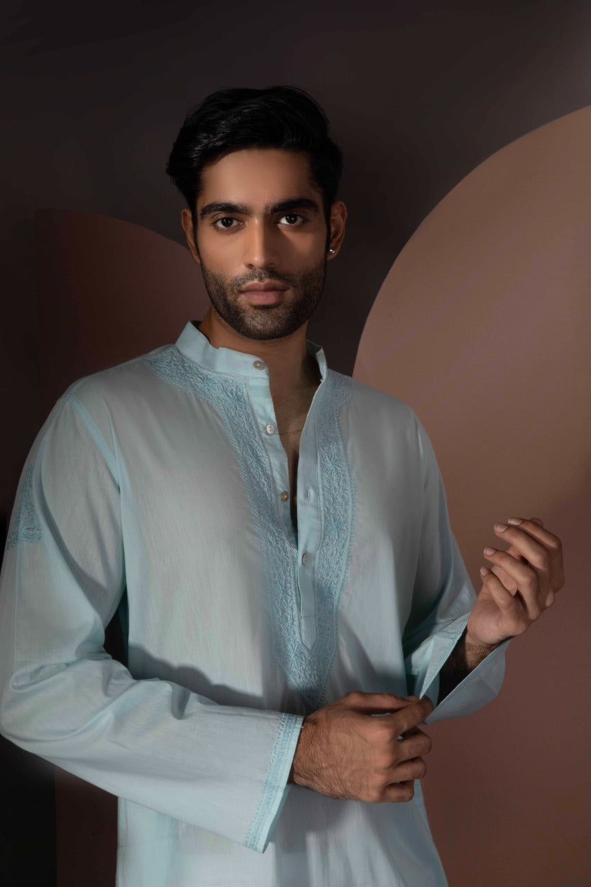 Classic Chikankari Gala Kurta