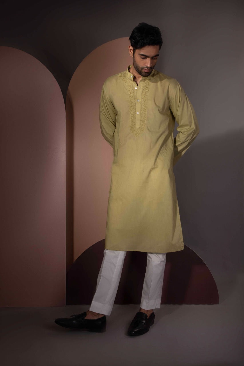Classic Chikankari Gala Kurta