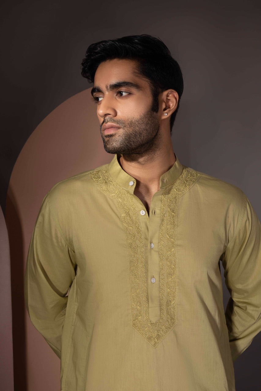 Classic Chikankari Gala Kurta