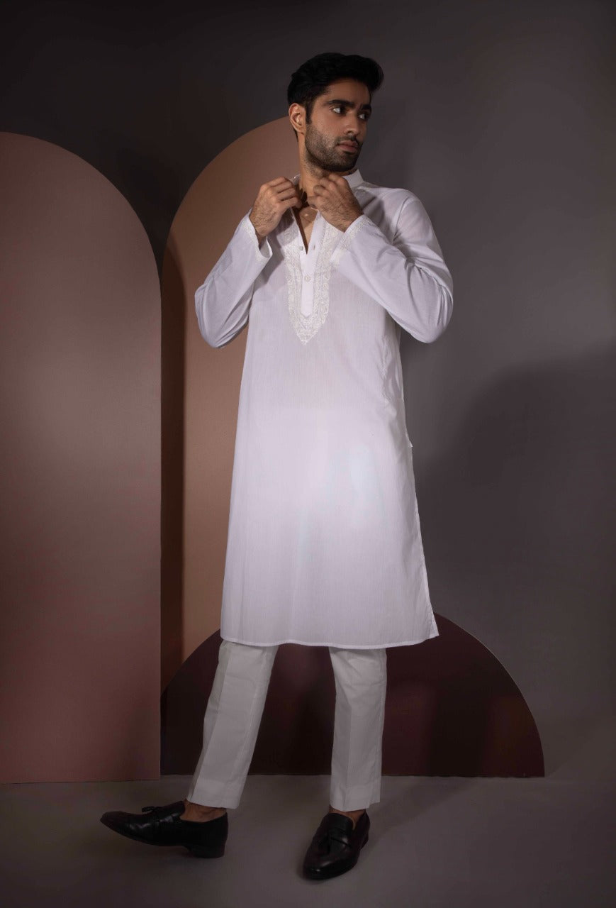 Classic Chikankari Jaali Gala