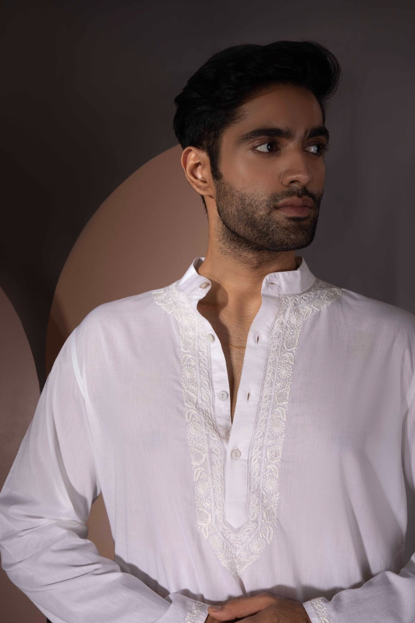 Classic Chikankari Jaali Gala