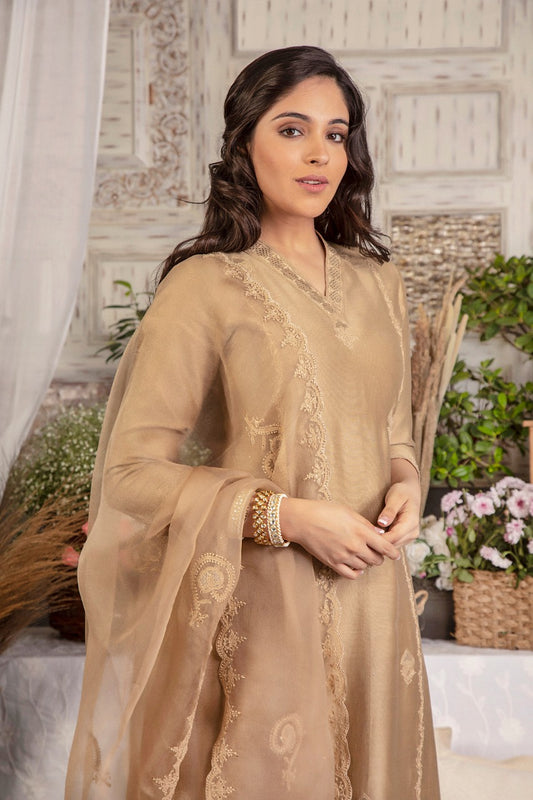 Chikankari And Mukaish Scallops Kurta