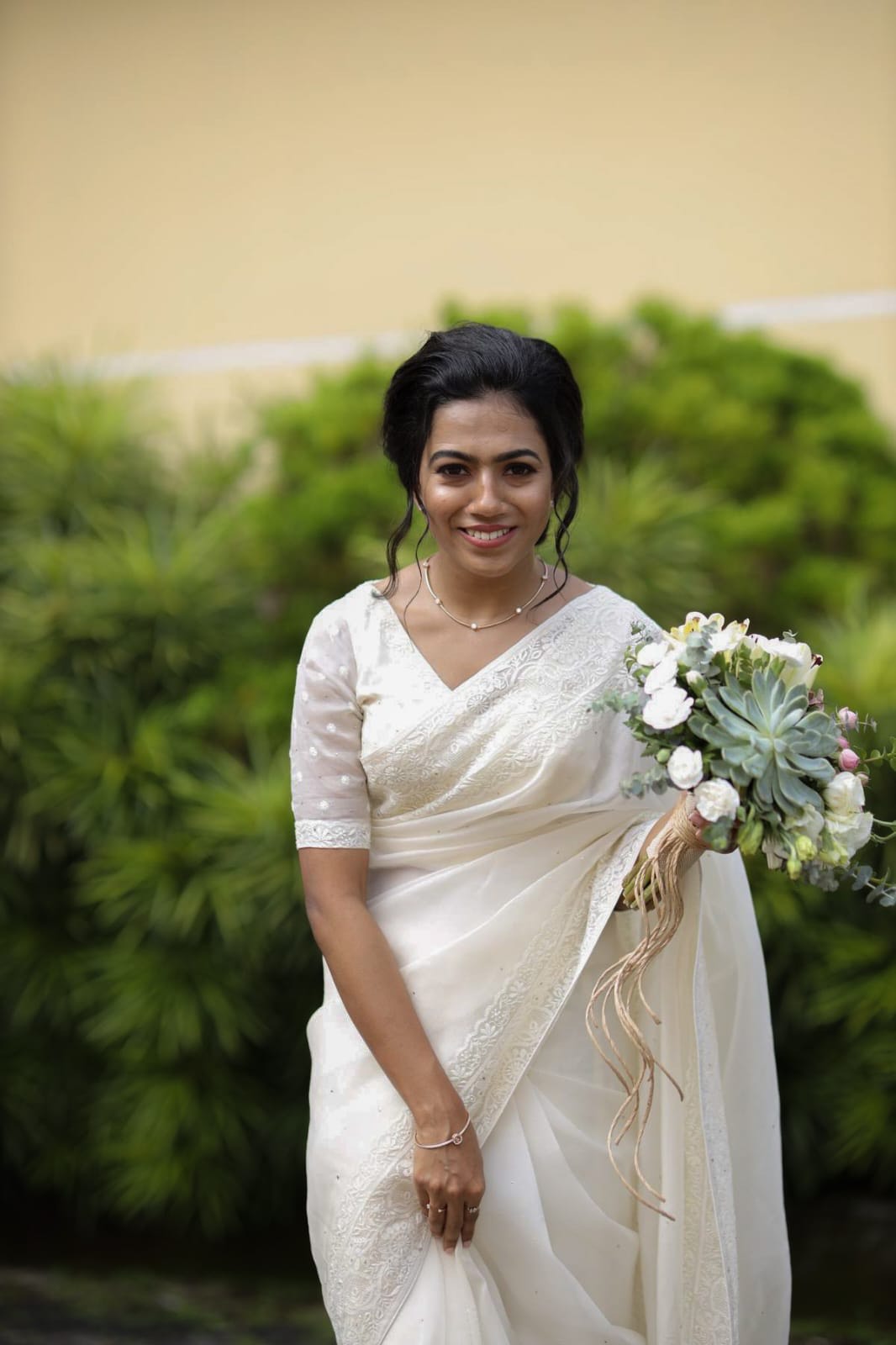 Organza Chikankari Border Saree