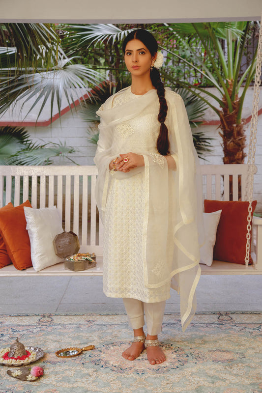 Bakhiya Phool Jaal Kurta