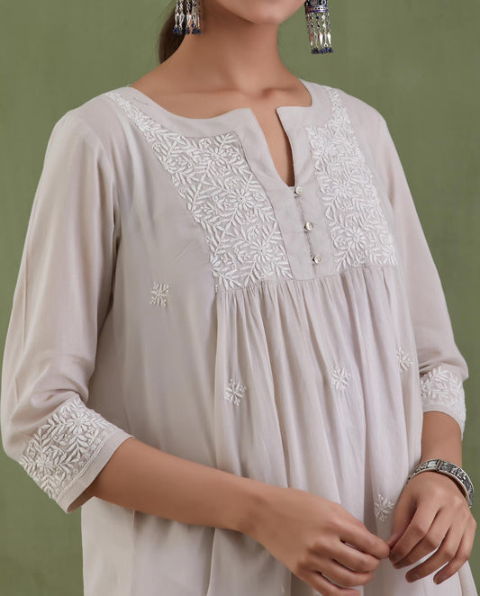 Earthen Chikankari Kurta Set