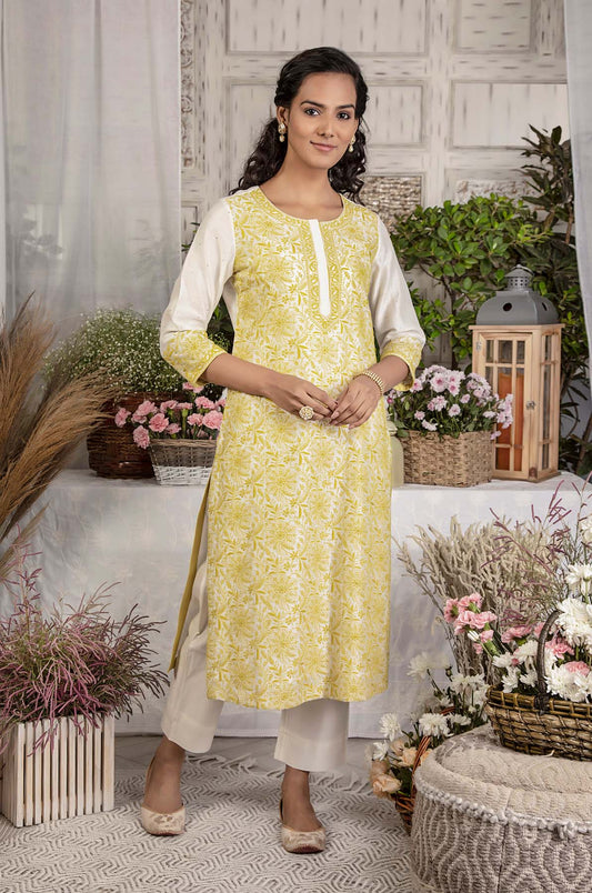 Chikankari And Mukaish Kurta