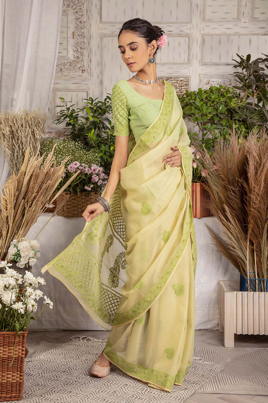 Kota Chikankari And Mukaish Saree