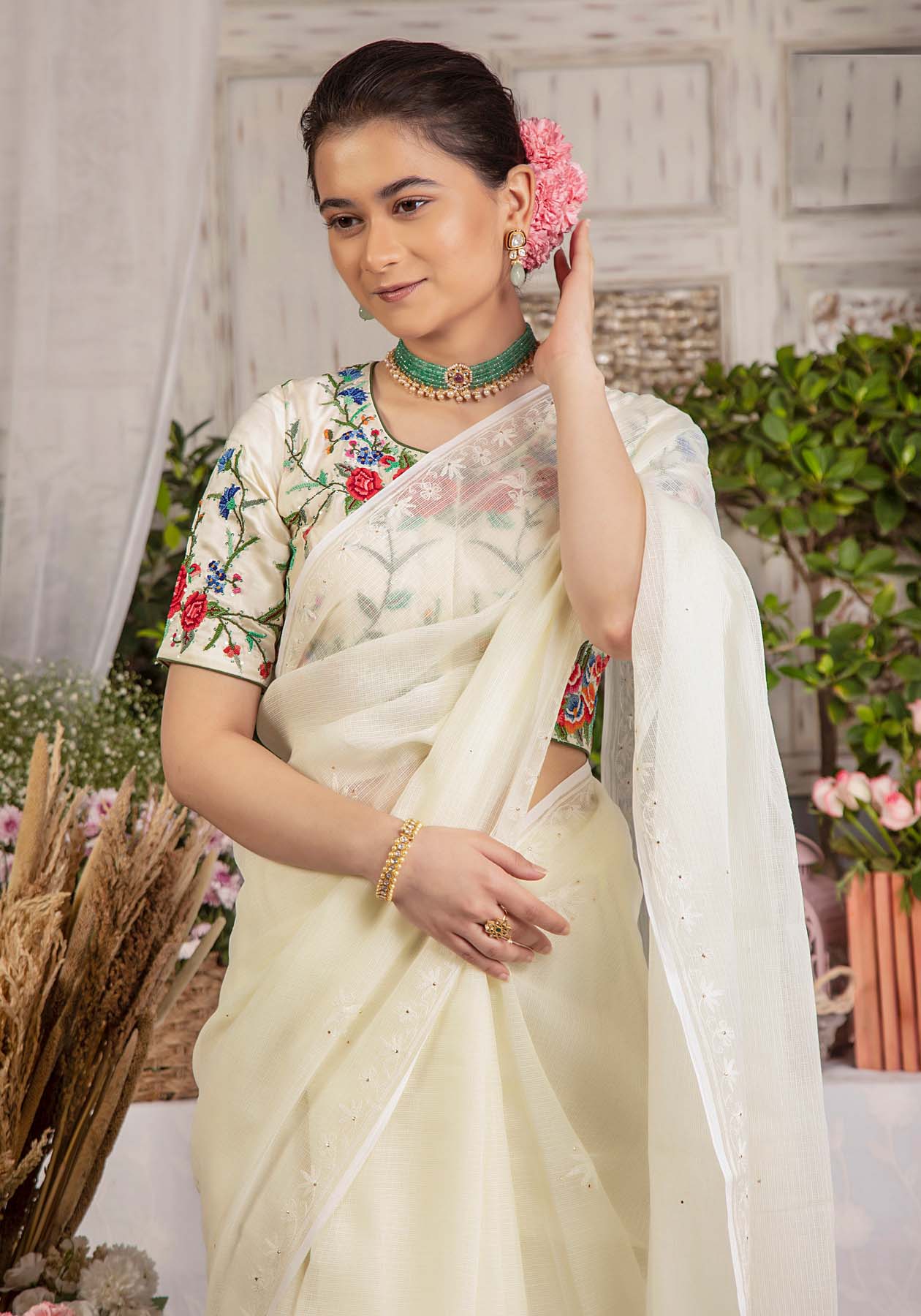 Kota Chikankari And Mukaish Saree