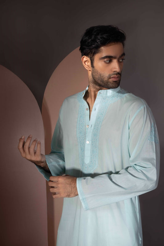 Classic Chikankari Gala Kurta