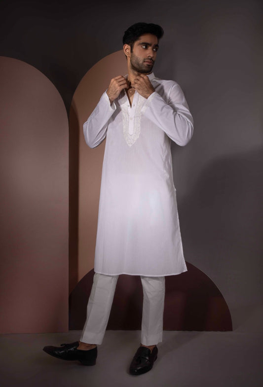 Classic Chikankari Jaali Gala