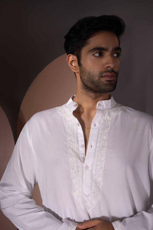 Classic Chikankari Jaali Gala