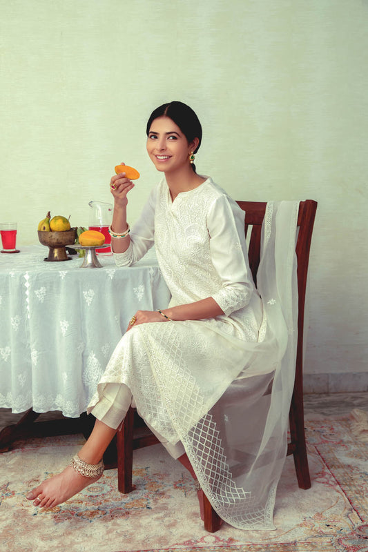 Bara Phool with Jaali Kurta